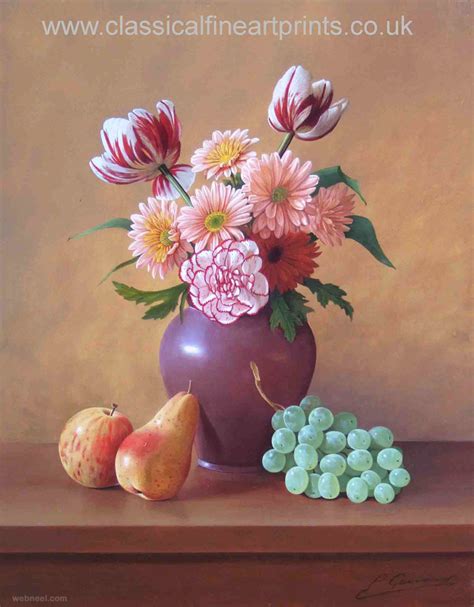 Fruit And Flowers Still Life Painting By Philip Gerrard 2