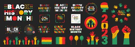 black history month 2023 typography design set. Vector African American History Designs set with ...