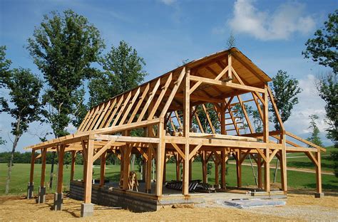 Timber Frames | Homestead Timber Frames - Crossville, TN | Barn construction, Gambrel barn ...