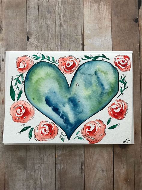 Valentine Card Watercolor Valentine Card Hand Painted | Etsy | Valentines cards, Valentines ...