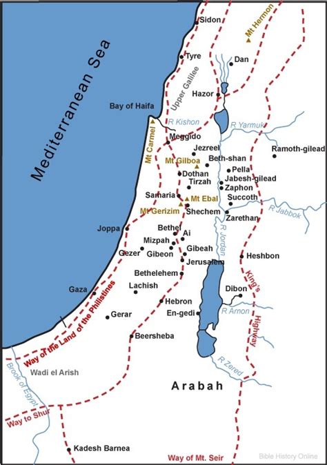 Map Of The Territory Of Ancient Palestine Bible History, 46% OFF