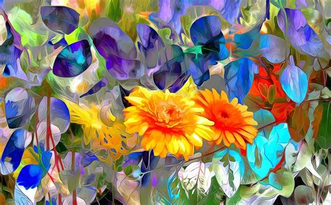 Abstract Flower Paintings Desktop Wallpaper | Best Flower Site