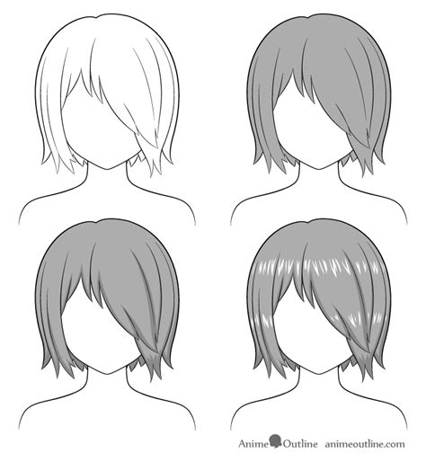 How To Shade Black Hair Anime I put the lightest color as the base step 1 step 2 step 3 well ...