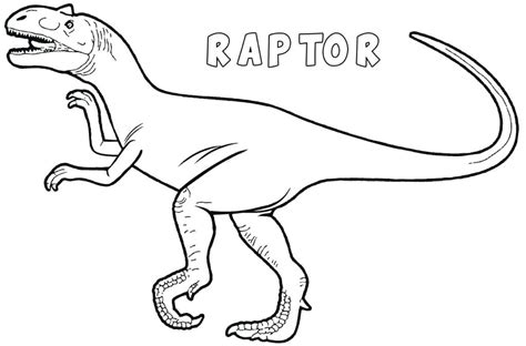 Velociraptor Dinosaur Coloring Page - Free Printable Coloring Pages for Kids