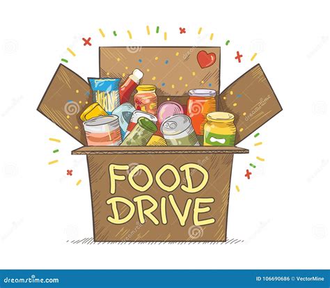 Food Drive Charity Movement Logo Vector Illustration Stock Vector - Illustration of bank ...