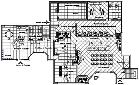 Commercial bank floor plan design - Cadbull