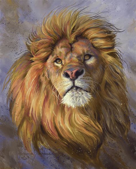 African Lion Painting by Lucie Bilodeau - Pixels