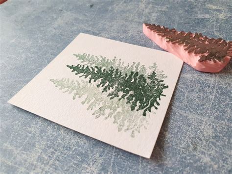 Tree rubber stamp for Christmas card cardmaking pine stamp | Etsy