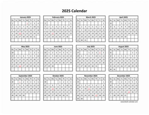 Free Download Printable Calendar 2025 in one page, clean design.