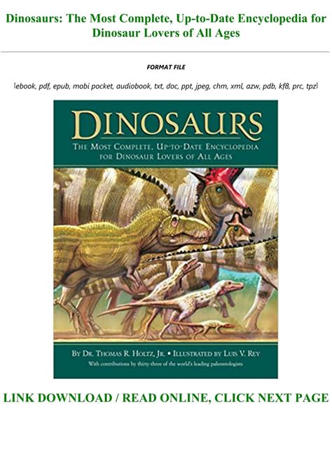 [DOWNLOAD -PDF-] Dinosaurs: The Most Complete, Up-to-Date Encyclopedia for Dinosaur Lovers of ...