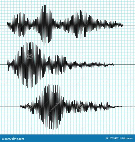 Frequency Seismograph Waves, Seismogram, Earthquake Graphs. Seismic Wave Vector Set Stock Vector ...