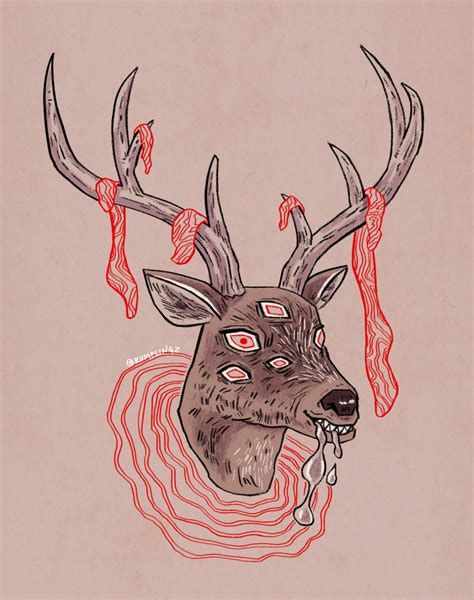 Scary Deer Drawing