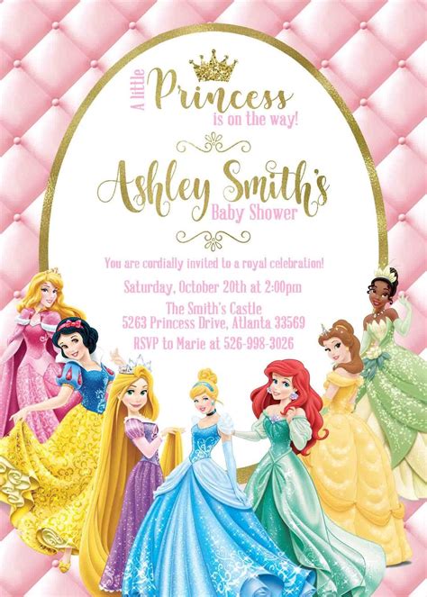 10+ Diy Personalized Disney Princess Birthday Invitations – Repli Counts Template – RepliCounts