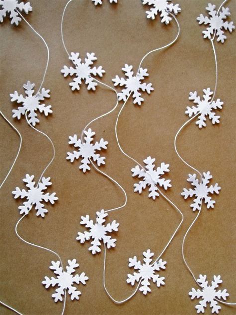 White Paper Garland, Paper Snowflakes Garland, Winter Party Decoration, Christmas Tree Decor ...