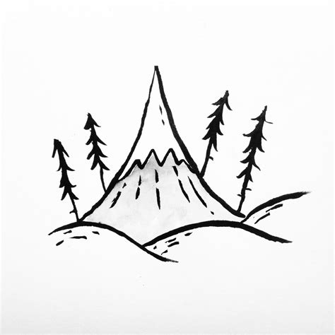 Simple Mountain Drawing | Free download on ClipArtMag