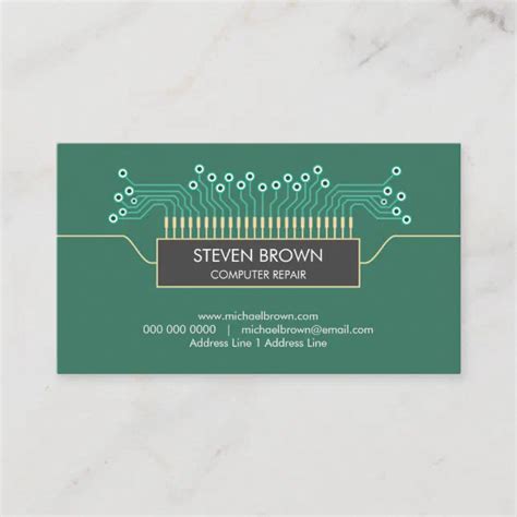 Computer engineer Science Circuit Board Coding Business Card | Zazzle