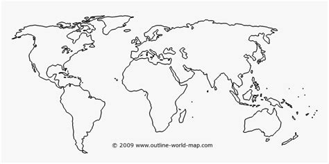 Printable World Map Outline Pdf - Map Of World Blank Printable, HD Png Download is free ...