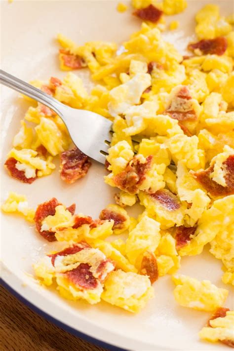 Scrambled Eggs With Bacon - Brooklyn Farm Girl