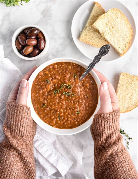 Greek Lentil Soup - Herbs & Flour