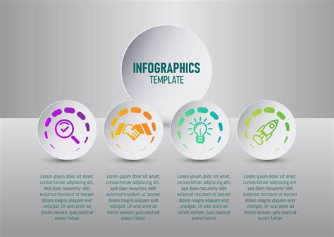 The vector of colorful infographics template for your business planning with 4 steps, timeline ...