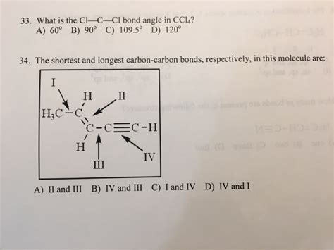 Solved What is the Cl-C-Cl bond angle in CCl_4? 60 90 | Chegg.com