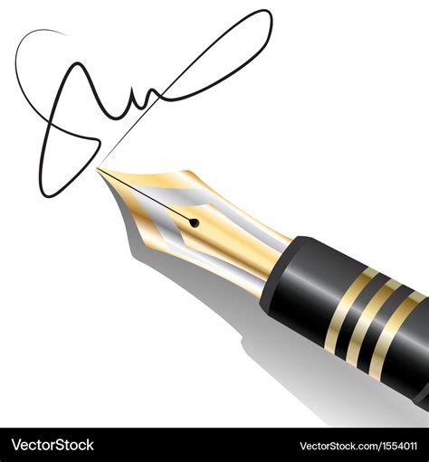 Ink pen signature Royalty Free Vector Image - VectorStock