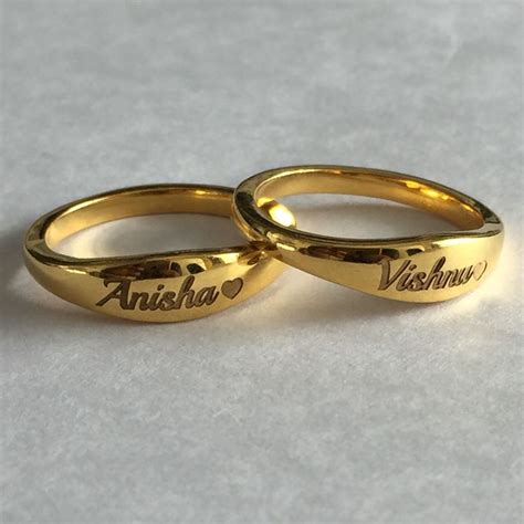 Hearts Locked Gold Couple Name Rings | Couple ring design, Engagement rings couple, Gold rings ...