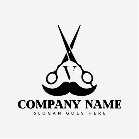 Salon and Hair Cutting Logo on Letter V Sign. Barber Shop Icon with Logotype Concept 21918966 ...