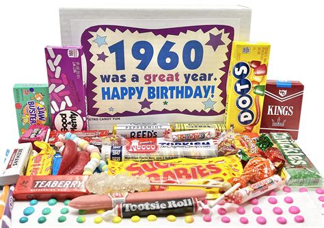 Buy RETRO CANDY YUM ~ 1960 64th Birthday Gift Box Nostalgic Candy Mix from Childhood for 64 Year ...