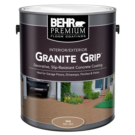 BEHR 1 gal. #65501 Tan Granite Grip Interior/Exterior Concrete Paint-65501 - The Home Depot