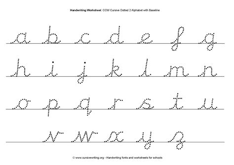 Cursive Small Letters Tracing Worksheets - Dot to Dot Name Tracing Website