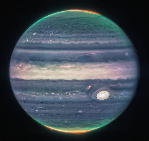 New James Webb Space Telescope photos of Jupiter show stunning auroras, faint rings, and tiny ...