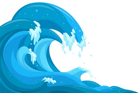 Tsunami waves background. Flood ocean waves in cartoon style. Vector illustration 27569471 ...