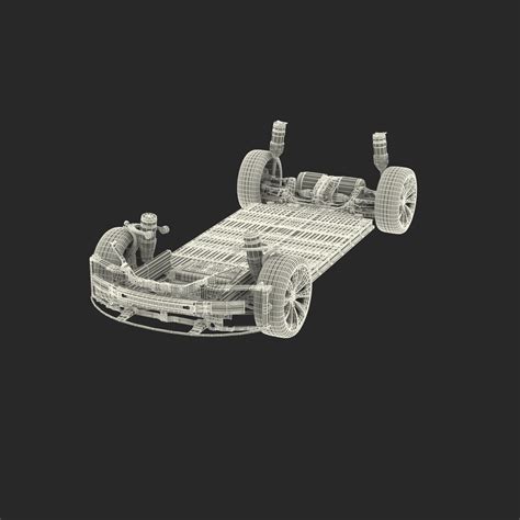 3d tesla s chassis modeled