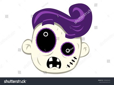 Vector Illustration Cartoon Zombie Face Isolated Stock Vector (Royalty Free) 1589683609 ...