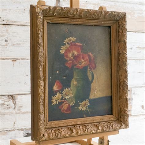 POPPY AND DAISY OIL PAINTING IN GILT FRAME – Goose Home and Garden