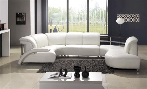 Modern White Leather Sectional Sofa 104 | Black Design Co