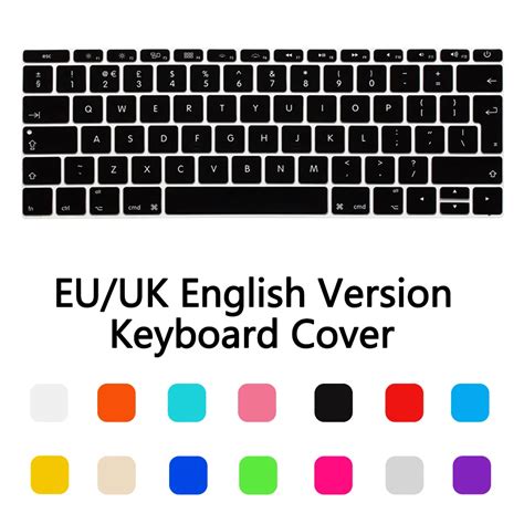 Silicone EU/UK layout Waterproof Keyboard Stickers Cover For New Macbook 12 Retina/2016 Pro 13 ...