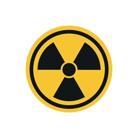 Radioactive hazard sign. Nuclear non-ionizing radiation symbol. Illustration of yellow triangle ...