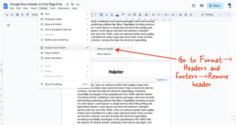 Google Docs Header on First Page Only (6 Easy Steps)