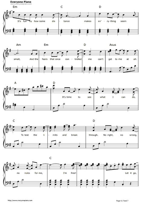 Free Let It Go Easy Version-Frozen Theme Sheet Music Preview 4 Frozen Theme, Piano Sheet Music ...