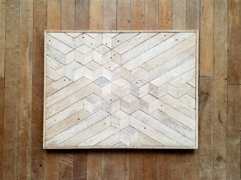 Reclaimed Wood Wall Art | Wood Wall Art | Reclaimed Wood | White Wood Art | Rustic Geometric ...