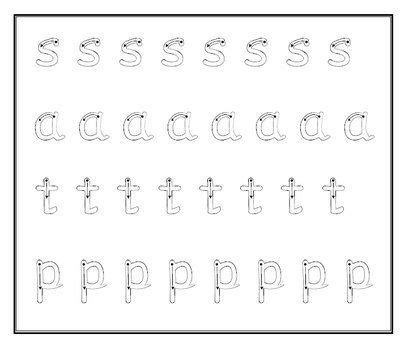 Jolly Phonics Worksheets Letter Formation - Coloring pages