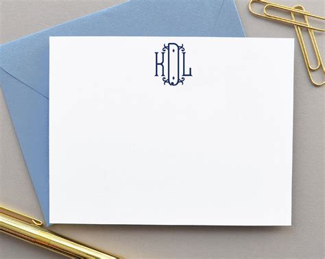 Elegant Monogrammed Note Cards with Envelopes - Augusta Joy