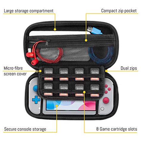 Orzly Case for Nintendo Switch Lite - Portable Travel Carry Case with Storage for Switch Lite ...