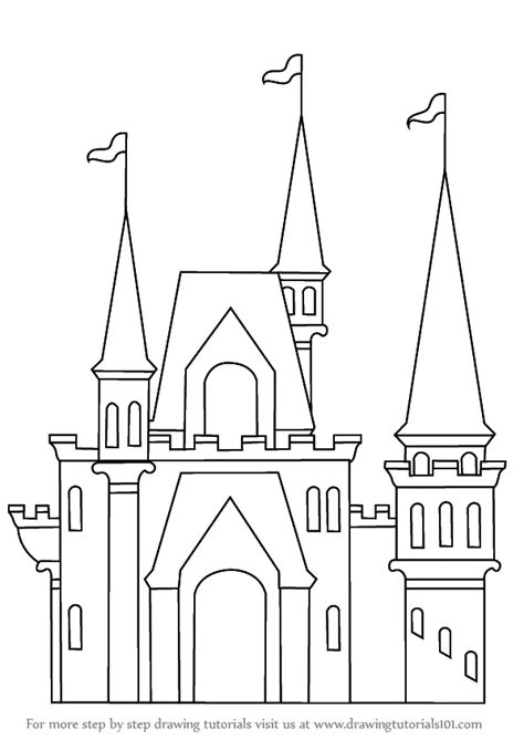 Learn How to Draw a Castle for Kids (Castles) Step by Step : Drawing Tutorials