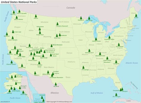 U.S. National Parks Map - Ontheworldmap.com