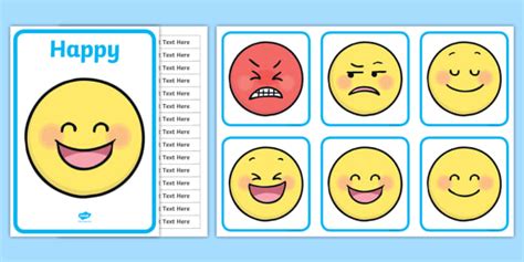 😊 Emoji Feelings Chart Pack | Twinkl Elementary Resources