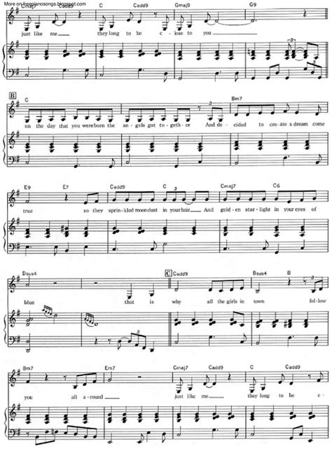 Close To You free sheet music by Carpenters | Pianoshelf