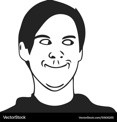 Troll guy meme face for any design Royalty Free Vector Image